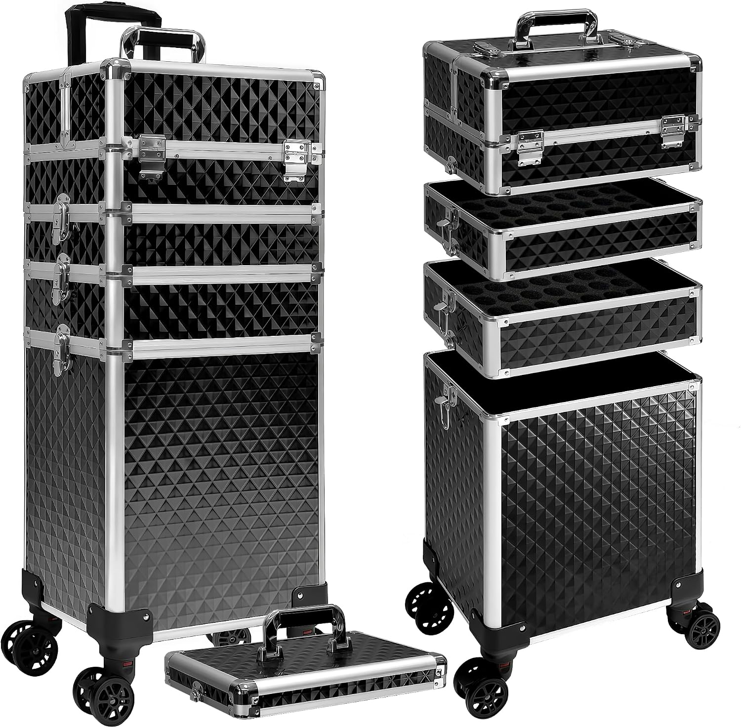 Beauty Makeup & D Anime Studio Vega Baja - Rolling Makeup Train Case, Cosmetic Trolley