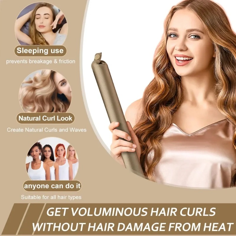 No Heat Hairs Rollers Heatless - огляд і ціна Hair Curling Wand