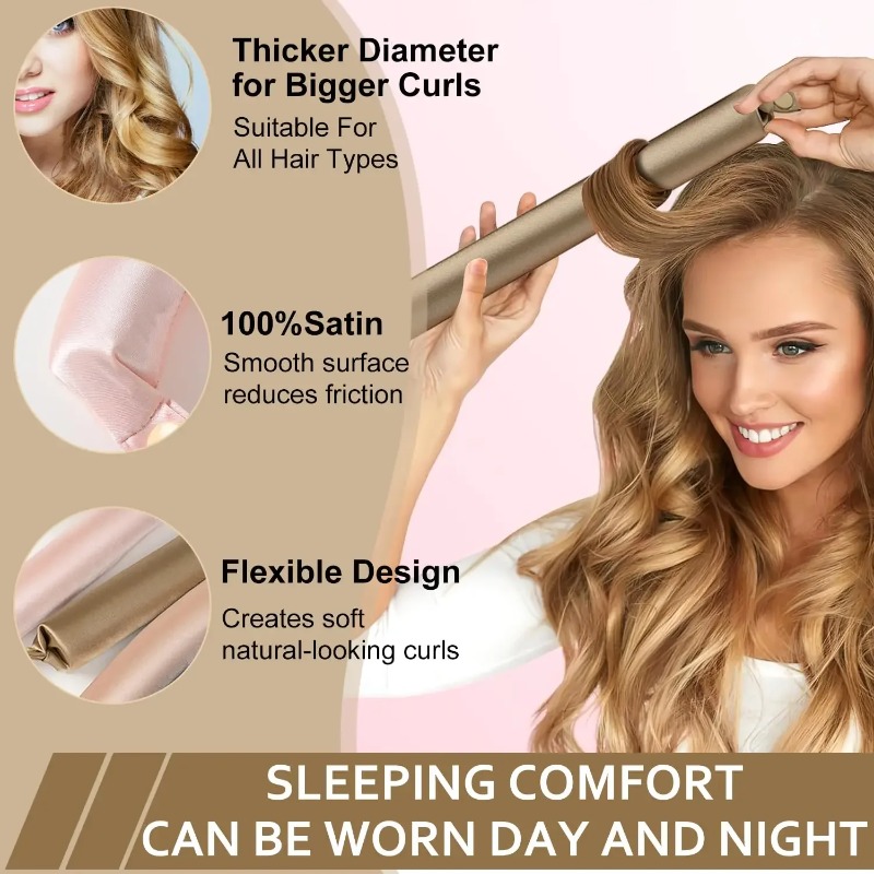 No Heat Hairs Rollers Heatless - огляд і ціна Hair Curling Wand