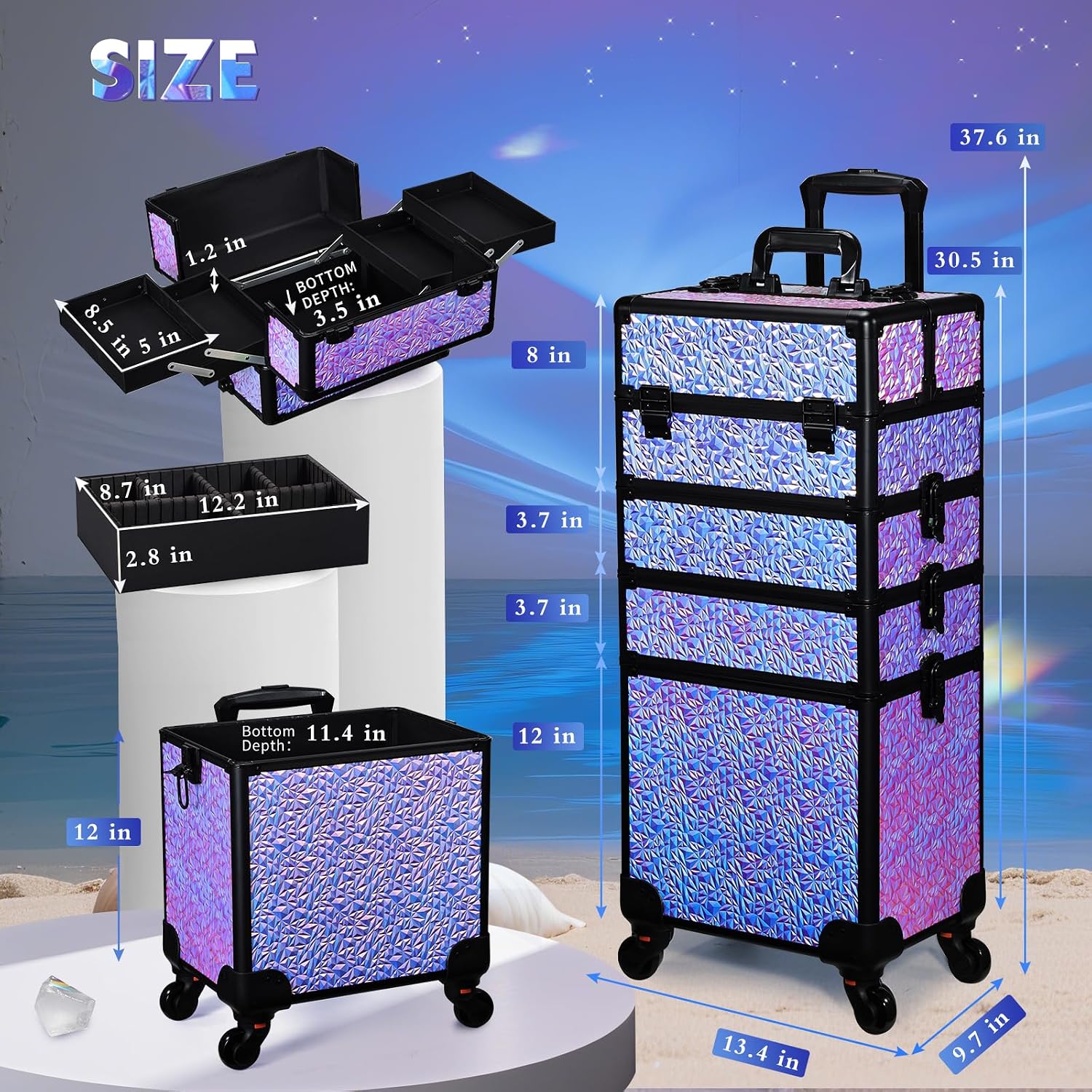 Rolling Makeup Train Case, Lar - огляд і ціна Beauty Makeup & D Anime Studio Vega Baja